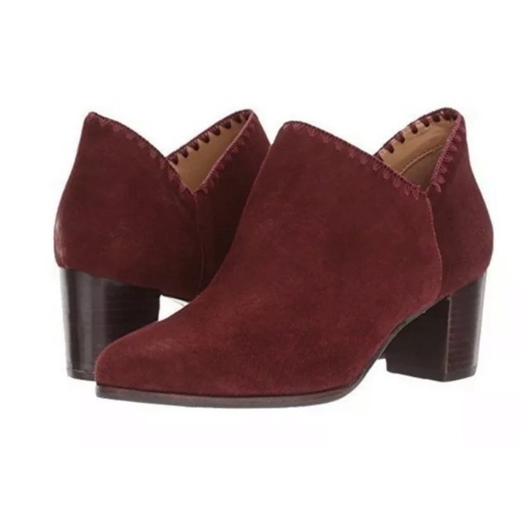 NIB Jack Rogers Marlow Suede Burgundy Booties - Picture 1 of 8